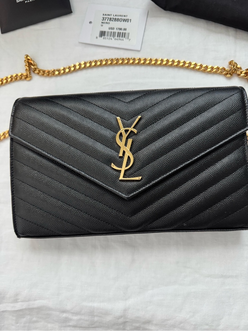 Saint Laurent Chevron Envelope Bag